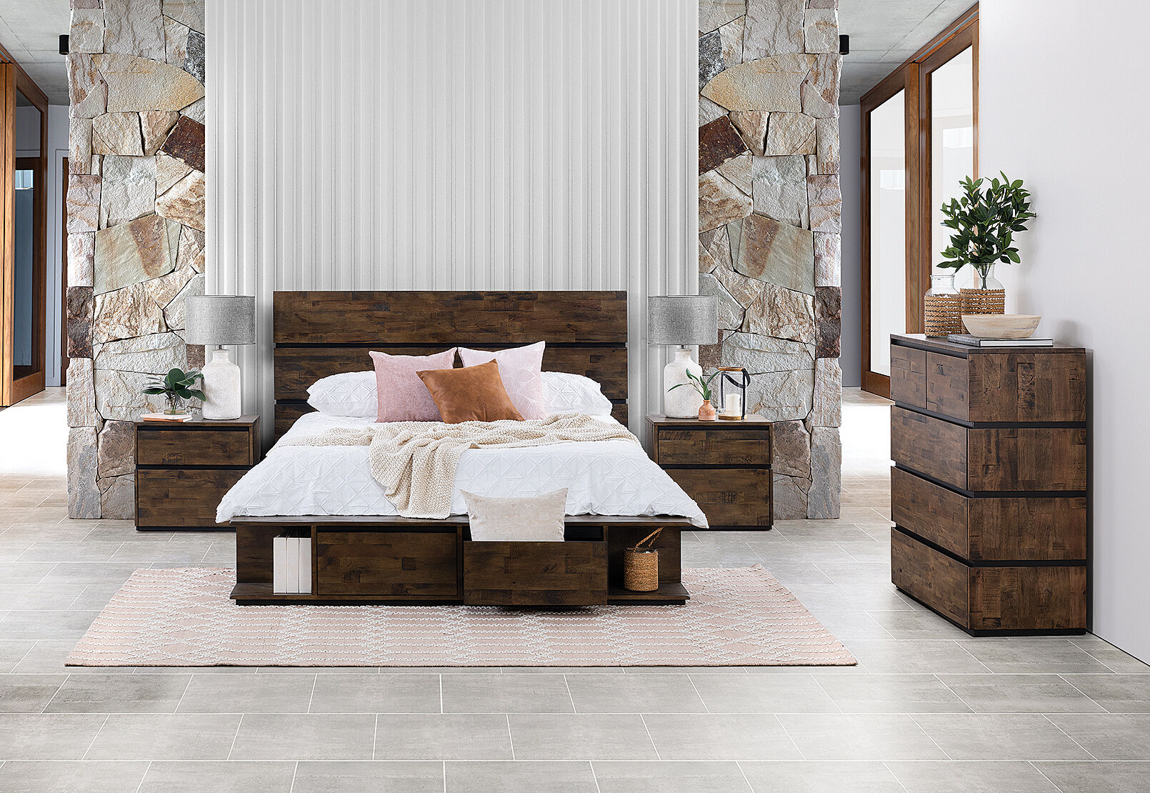 Trillian 4 Piece Queen Tall Chest Bedroom Suite Amart Furniture