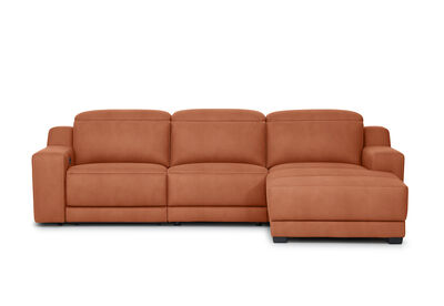 VANTRO FABRIC - 3 Seater RHF Chaise with Inbuilt Electric Recliner