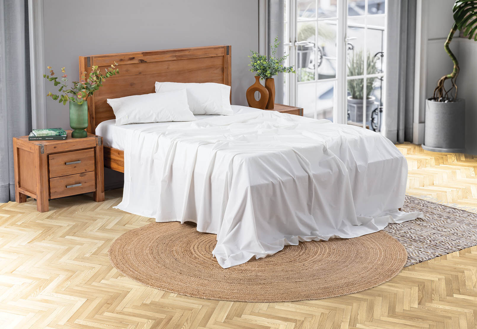 KING SHEET SET - 300 Percale Cotton Sheet Set KING SHEET SET