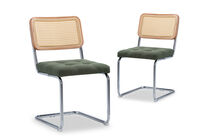 ELANE - Green Set of 2 Dining Chairs ELANE