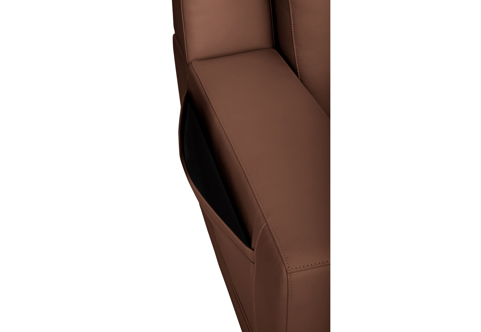 VANTRO LEATHER - 3 Seater LHF Chaise with Speaker Console and Inbuilt Electric Recliner VANTRO LEATHER