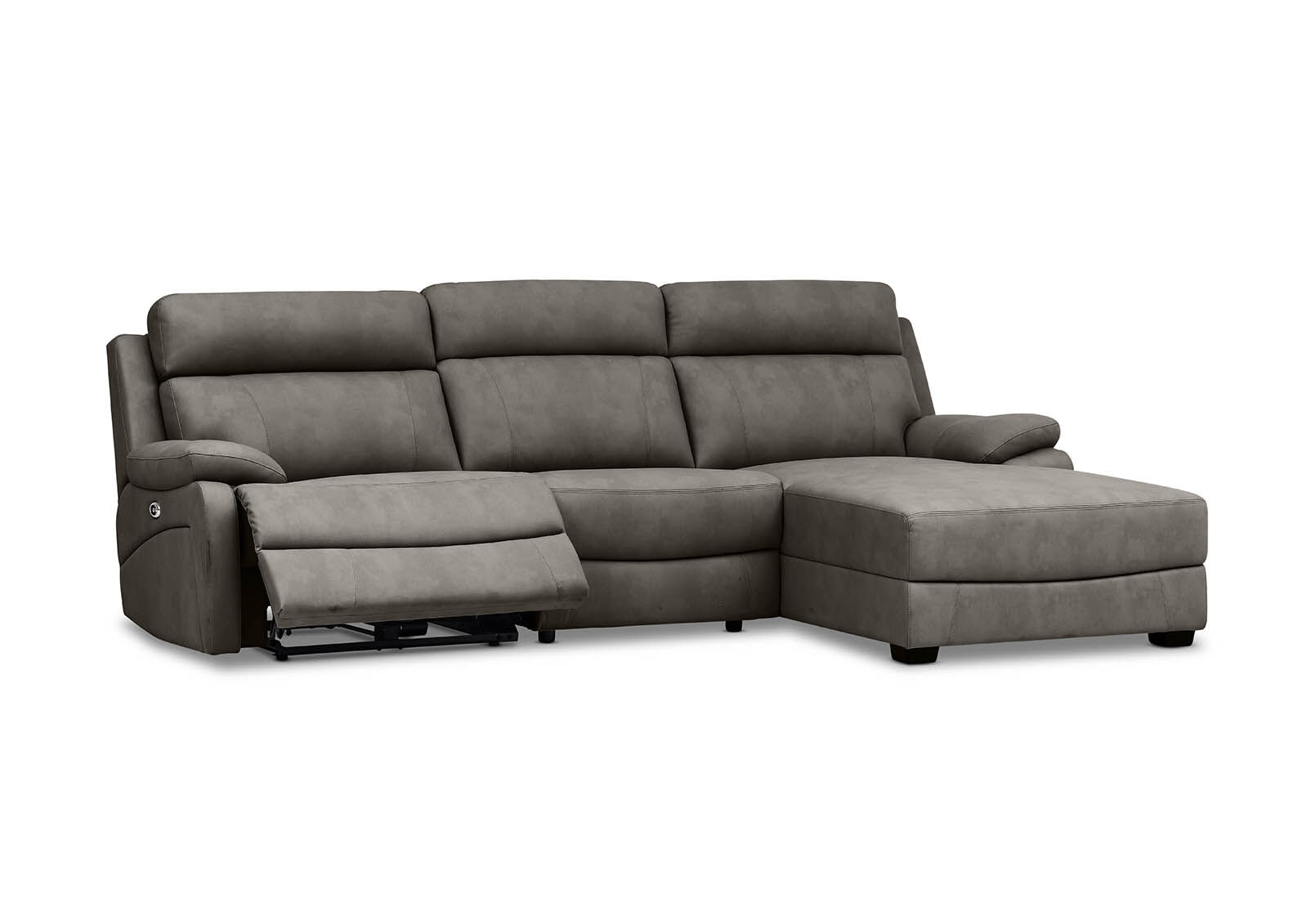 LYNCOLN - Fabric 3.5 Seat Right Hand Facing Chaise with Drop Down Table LYNCOLN