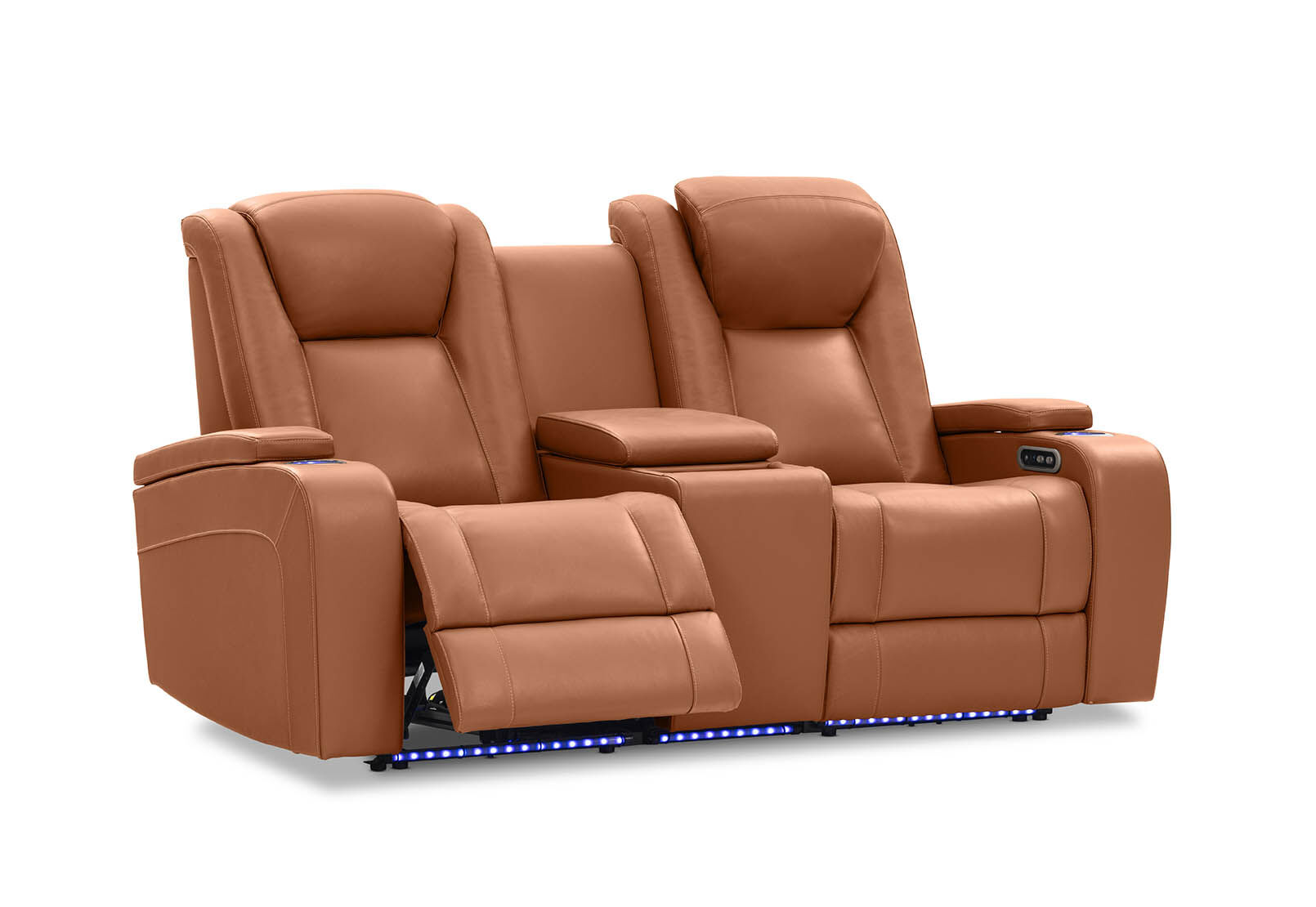 SENTINAL MK2 LEATHER - 2 Seater with 2 Electric Recliners and Console SENTINAL MK2 LEATHER
