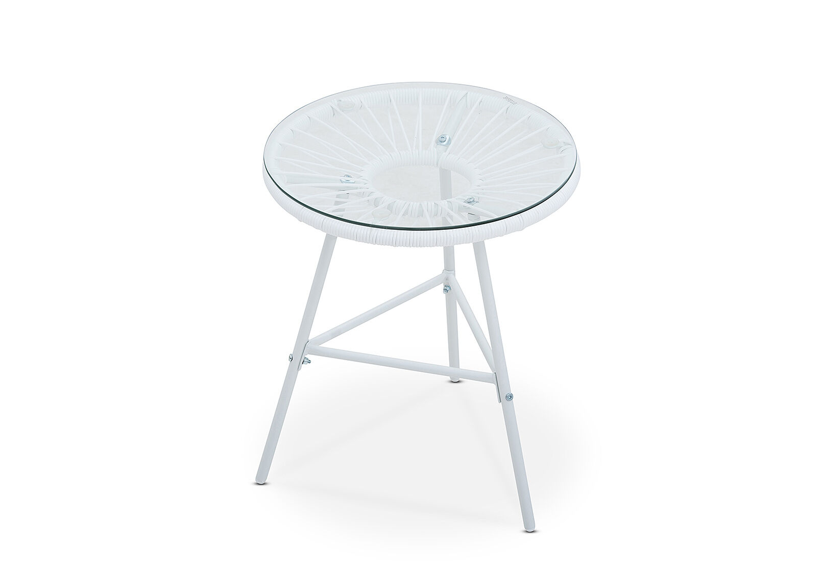 White Joy Outdoor Side Table With White Frame Amart Furniture
