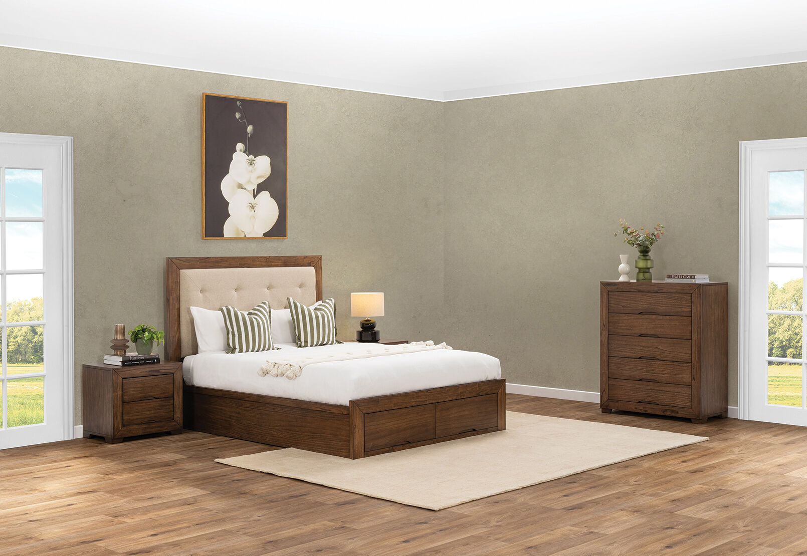 BOGOTA - 4 Piece Queen Bed Tall Chest Suite. BOGOTA
