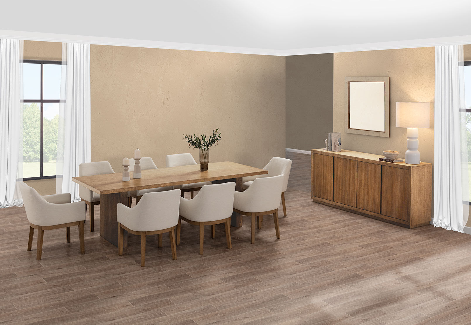 THORIN - 9 Piece Suite with Armondo Dining Chairs THORIN