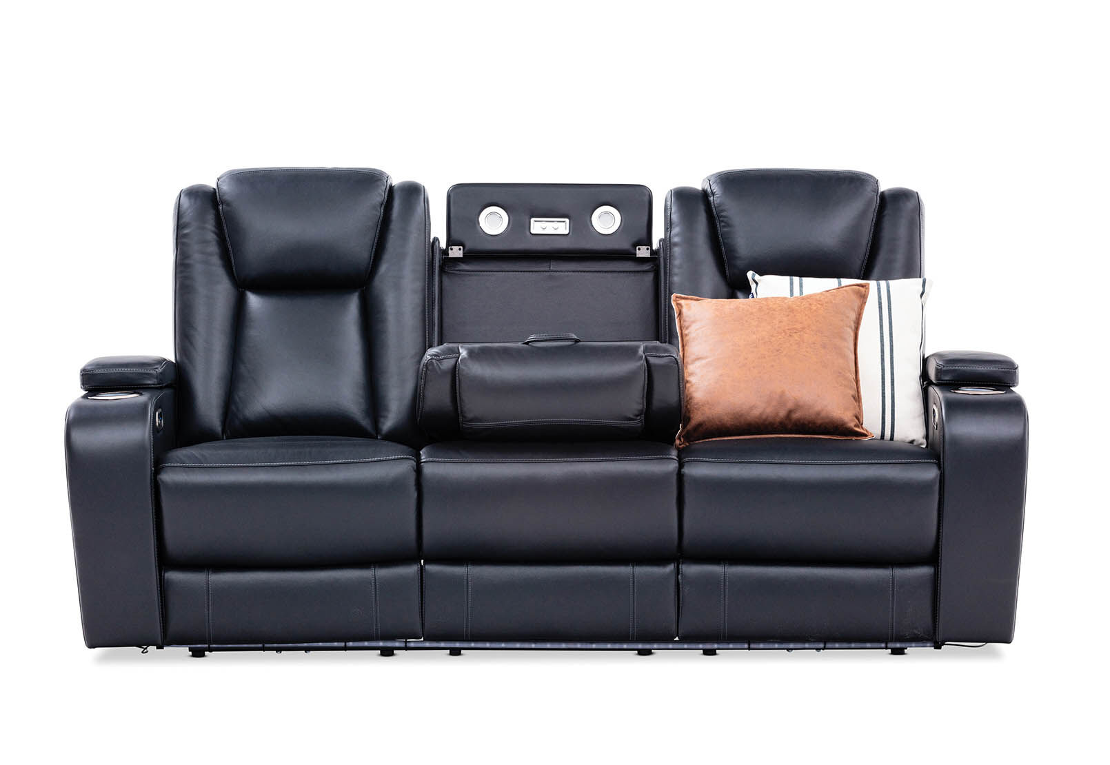 VULCAN - Leather 3 Seat Sofa with 2 Inbuilt Electric Recliners VULCAN