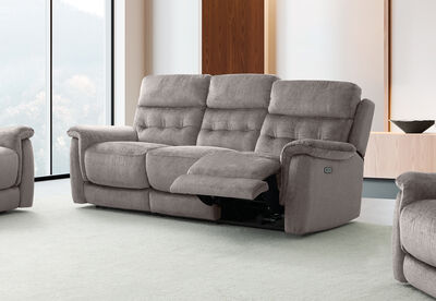 OBERTO FABRIC - 3 Seater with 2 inbuilt Electric Recliners