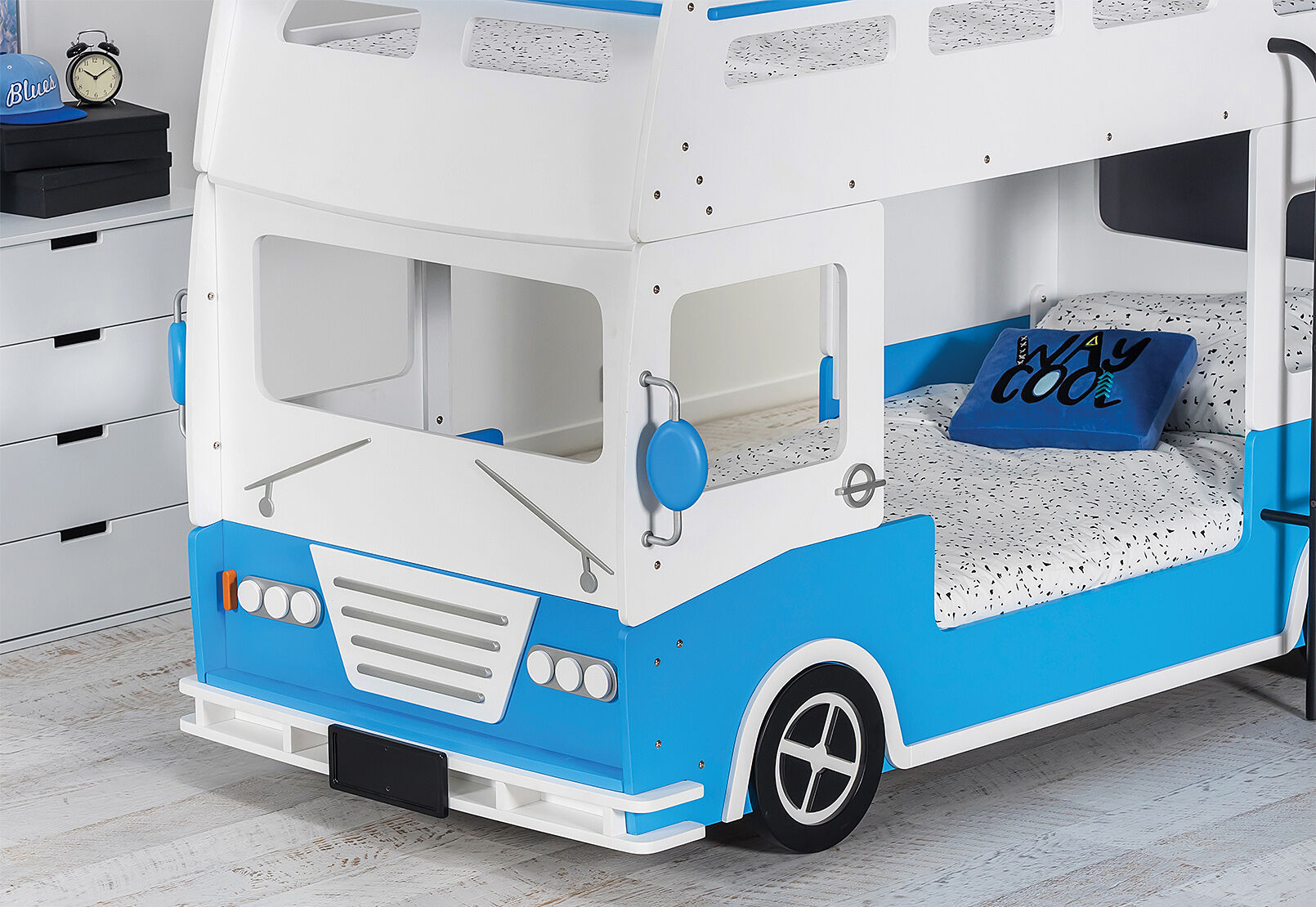 BLUE/WHITE KOMBIE MK2 Bunk Bed Amart Furniture