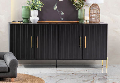 DELGADO - Black 4 Door Buffet