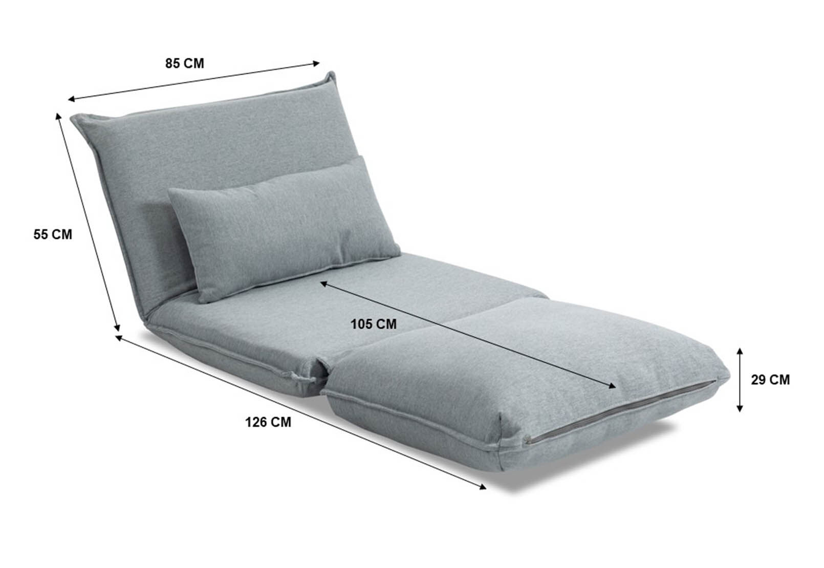 LIGHT GREY FARMER Sofa Bed Chair