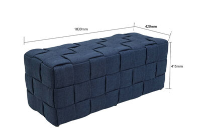 NOLAN - Navy Ottoman Bench