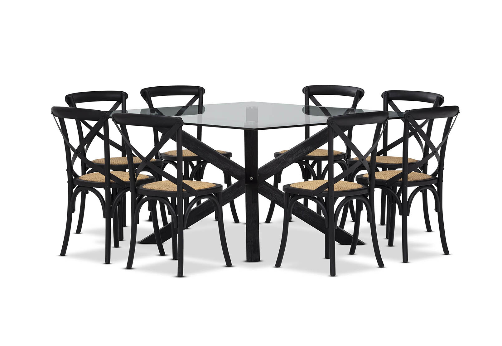PROMENADE - 9 Piece Dining Suite with Bordeaux Dining Chairs PROMENADE