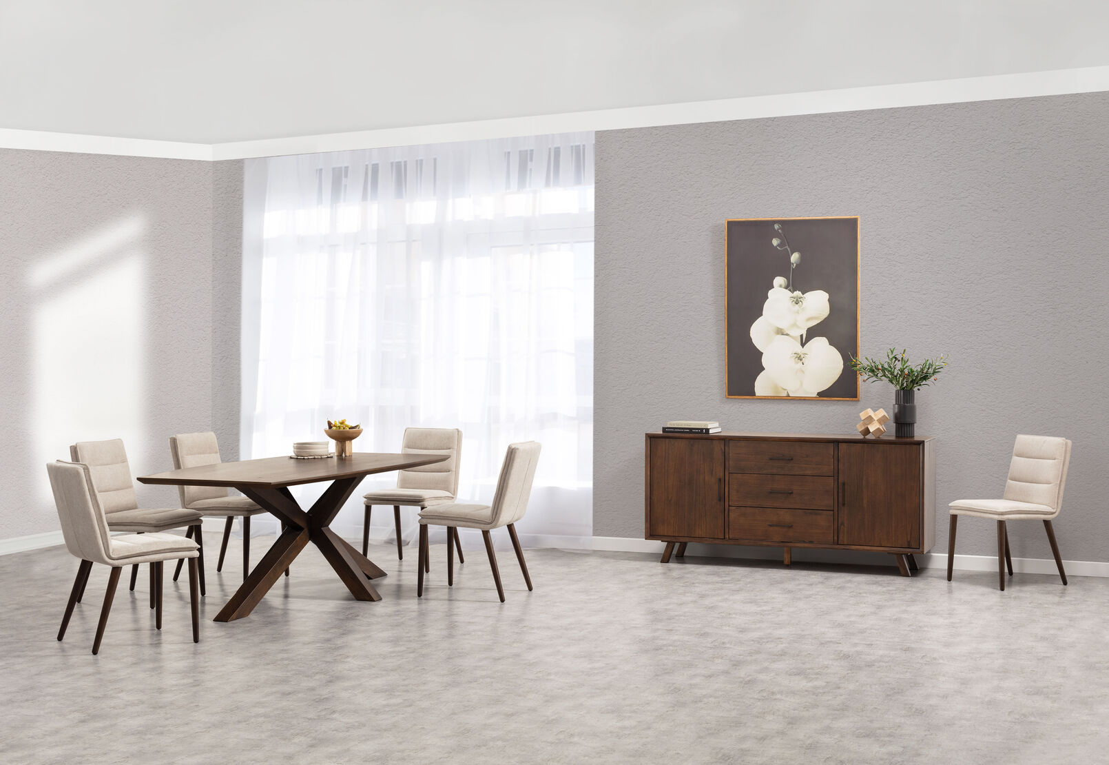 AUGUSTUS - 7 Piece Suite with Aslan Dining Chairs AUGUSTUS