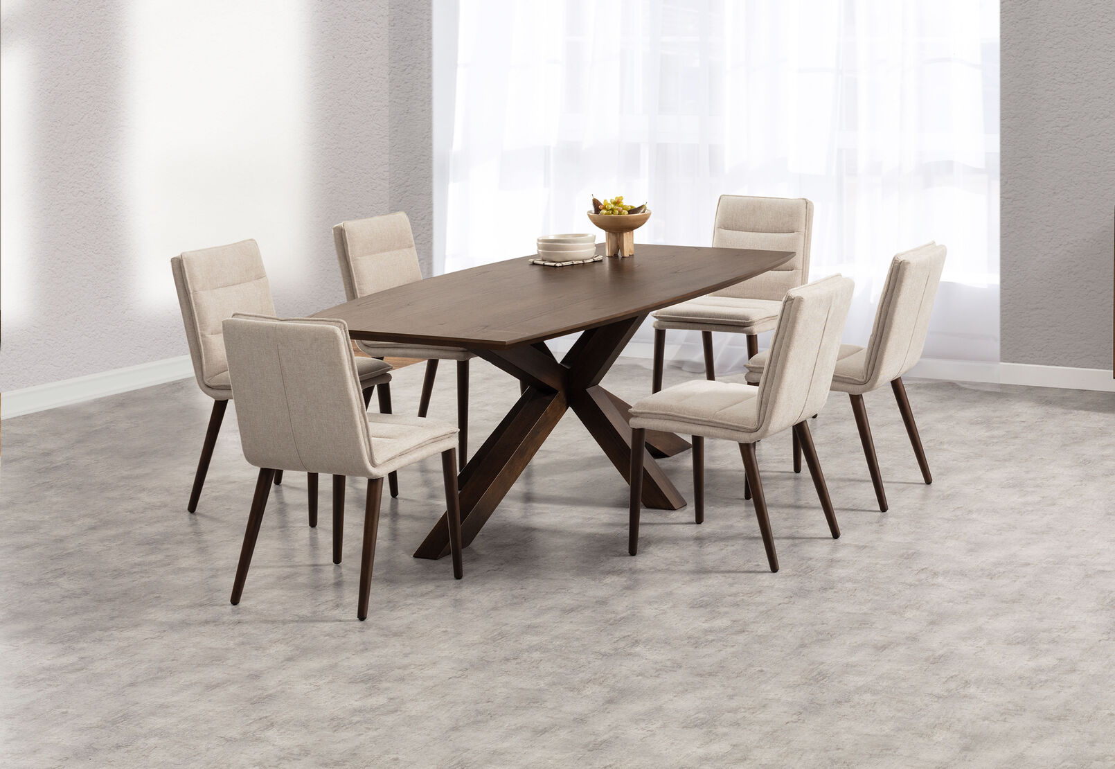 AUGUSTUS - 7 Piece Suite with Aslan Dining Chairs AUGUSTUS