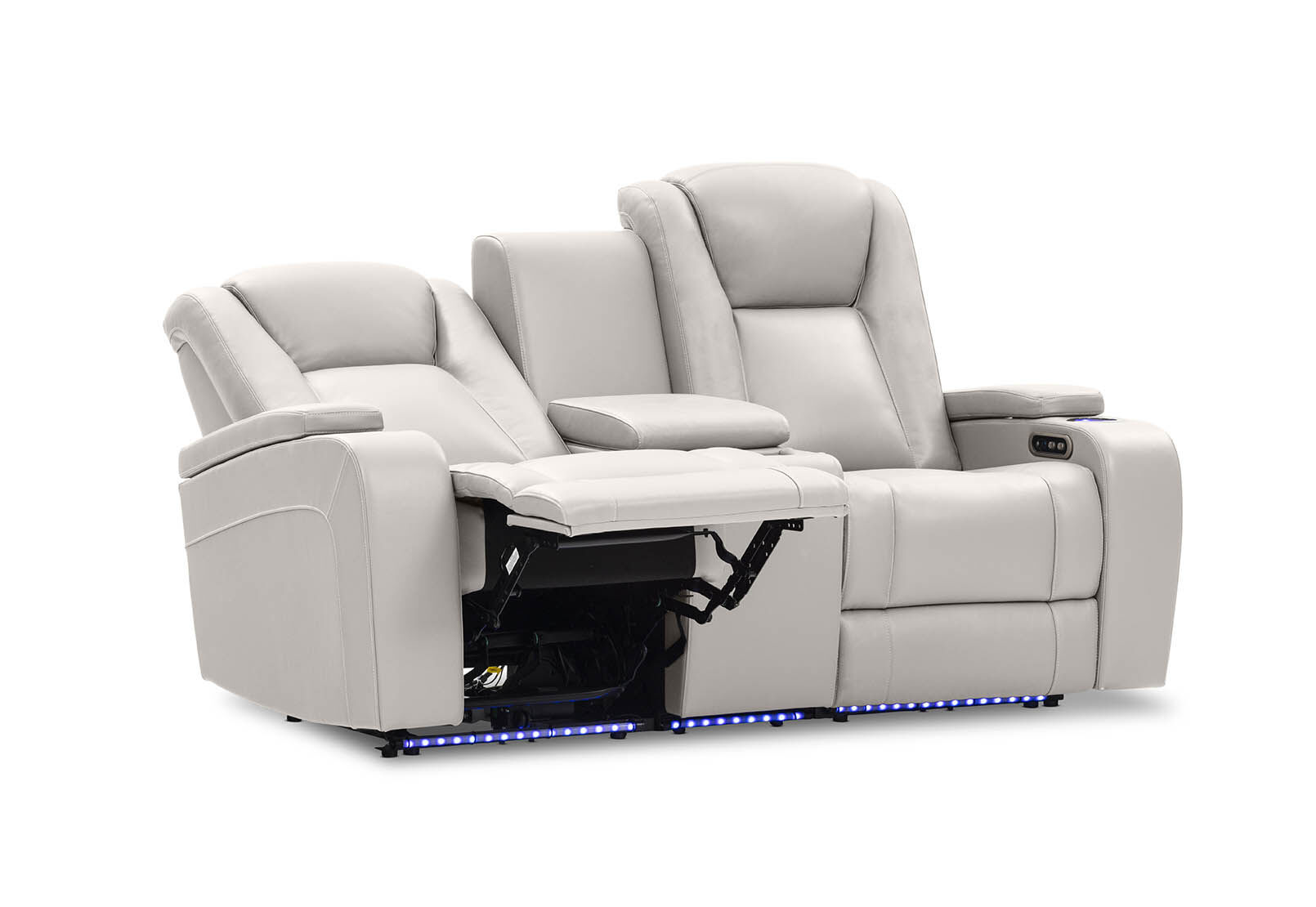 SENTINAL MK2 LEATHER - 2 Seater with 2 Electric Recliners and Console SENTINAL MK2 LEATHER
