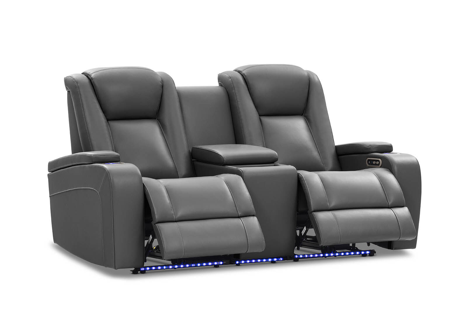 SENTINAL MK2 LEATHER - 2 Seater with 2 Electric Recliners and Console SENTINAL MK2 LEATHER