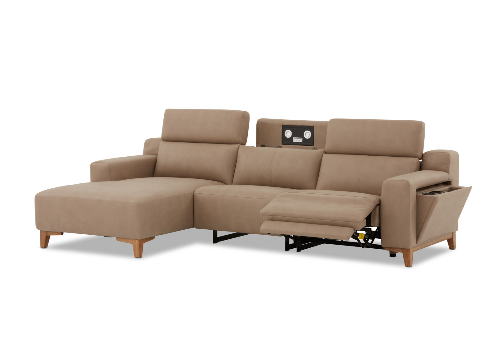GAGE FABRIC - 3 Seater Sofa with Electric Recliner & LHF Chaise GAGE FABRIC