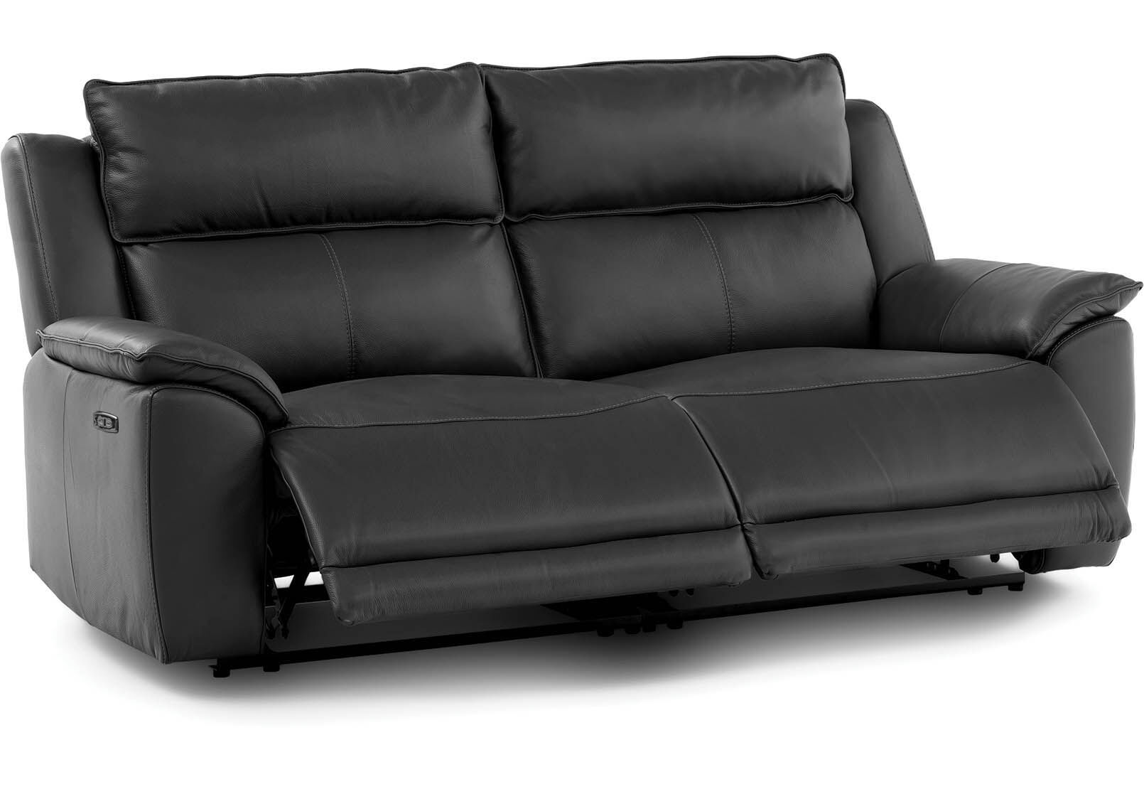 EDWIN - Leather 3 Seat Sofa with 2 inbuilt Electric Recliners EDWIN
