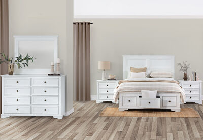 CHANELLE - 4 Piece Queen Dresser Bedroom Suite