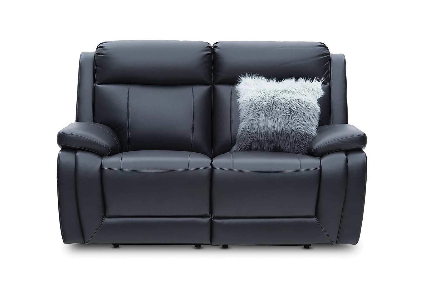 Black San Marco Leather 2 Seater Sofa, Leather 2 Seater Sofa Recliner