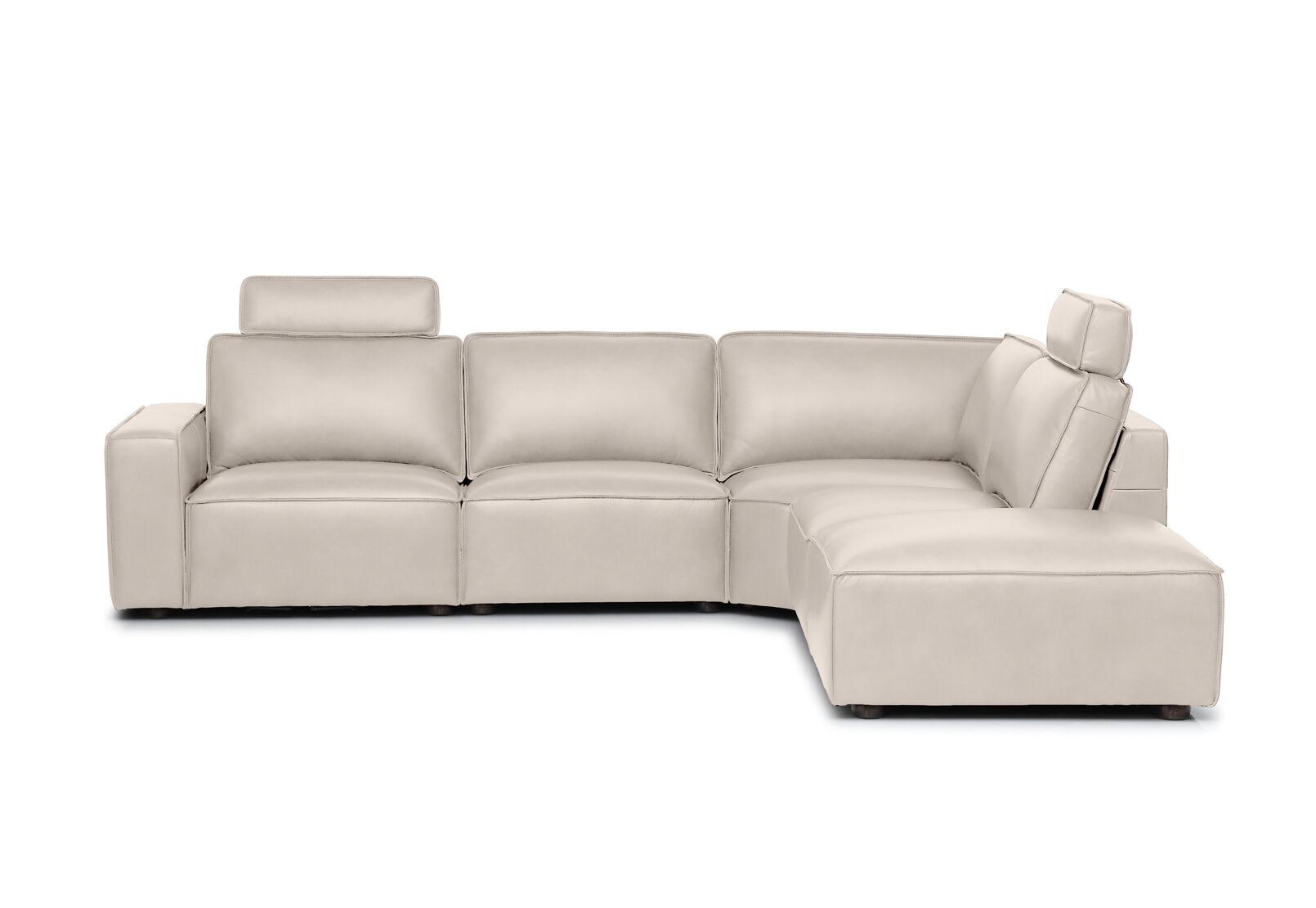 BARTELLE LEATHER - 5 Piece Right Hand Facing Corner Chaise. BARTELLE LEATHER