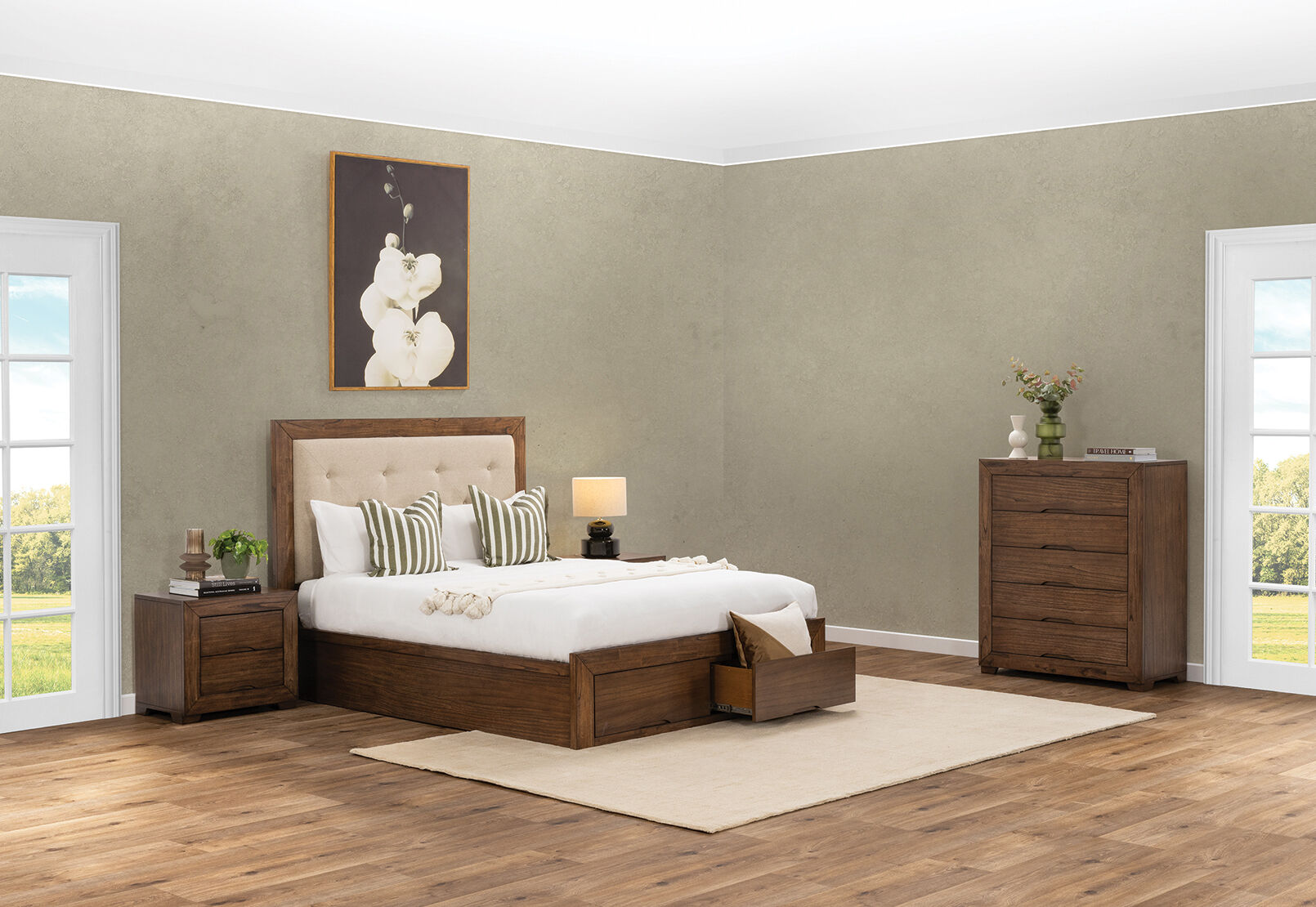BOGOTA - 4 Piece Queen Bed Tall Chest Suite. BOGOTA