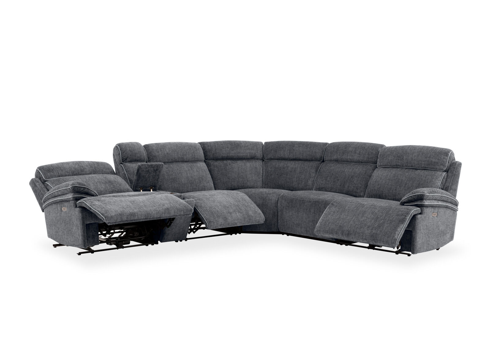 SEYMOUR FABRIC - 5 Seater Corner Lounge with LHF Console SEYMOUR FABRIC