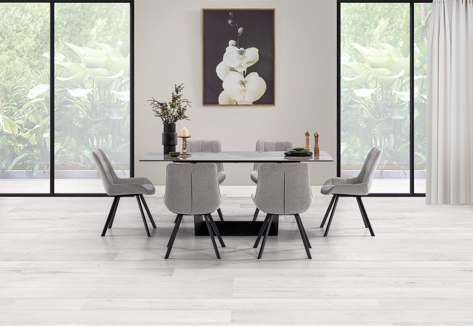 MILAS - 7 Piece Dining Suite with Arabella Dining Chairs MILAS
