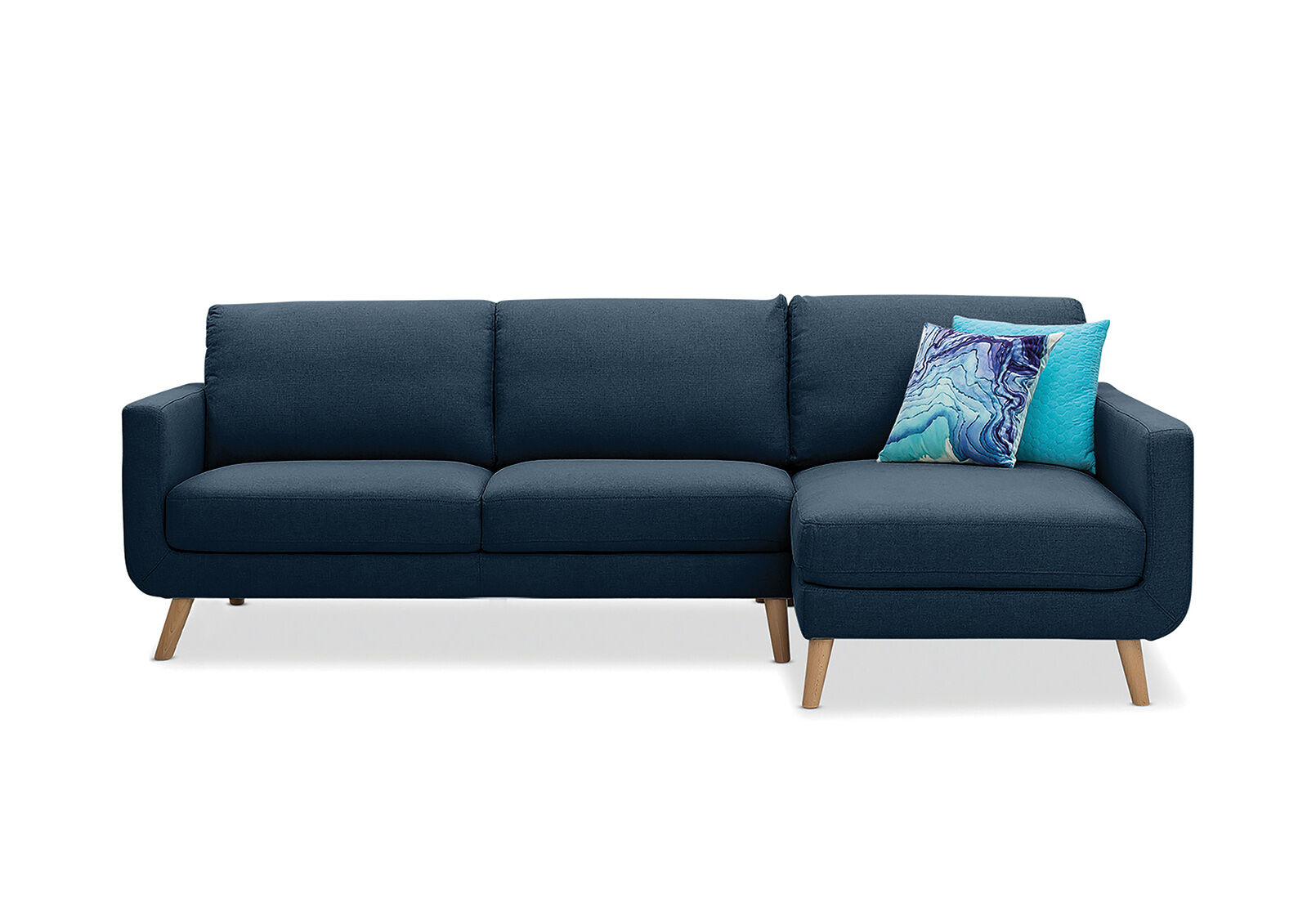 NAVY BLUE PHOEBE 3 Seater with RHF Chaise (Fabric)