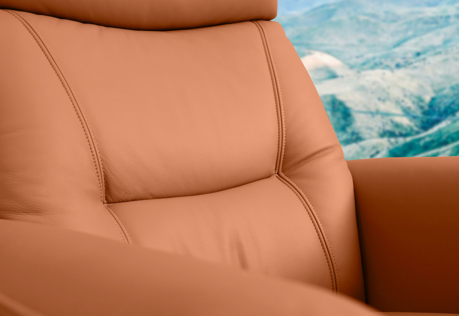 LENNY LEATHER - Swivel Deluxe Electric Recliner LENNY LEATHER