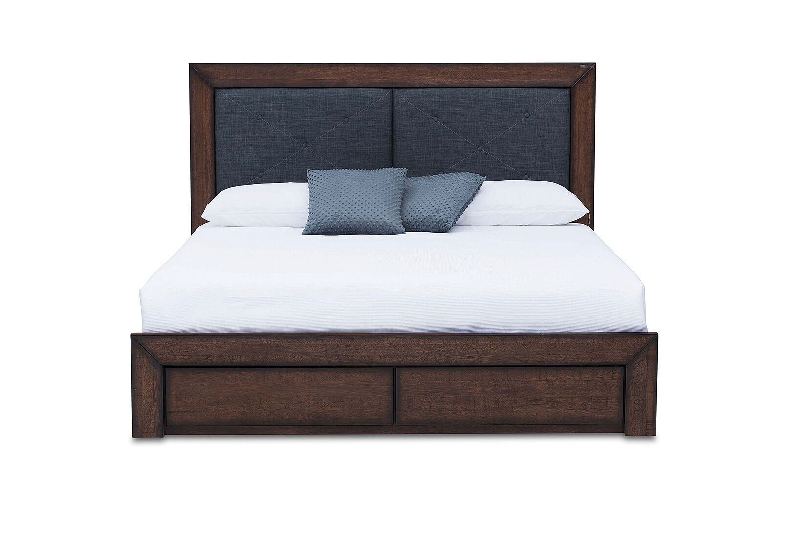 Rustic Brown Boulder Queen Bed With 2 Drawer Base Storage Amart Furniture