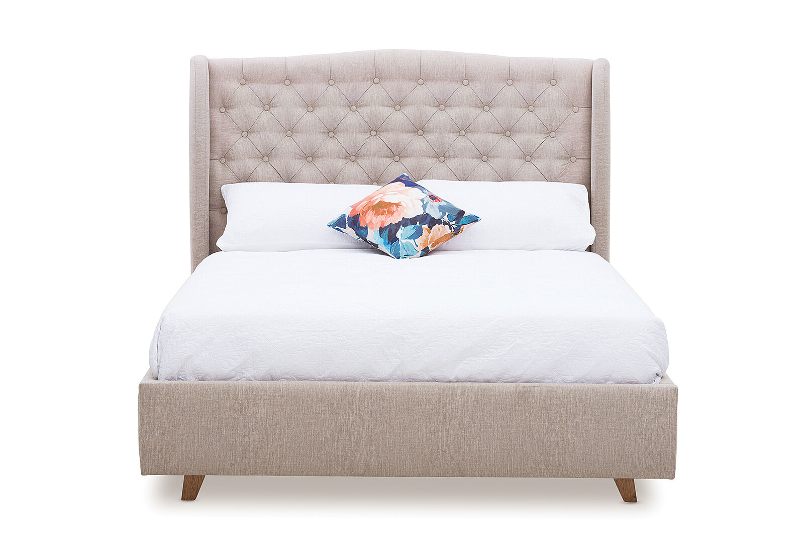 Pebble Aragon Fabric Queen Bed Amart Furniture