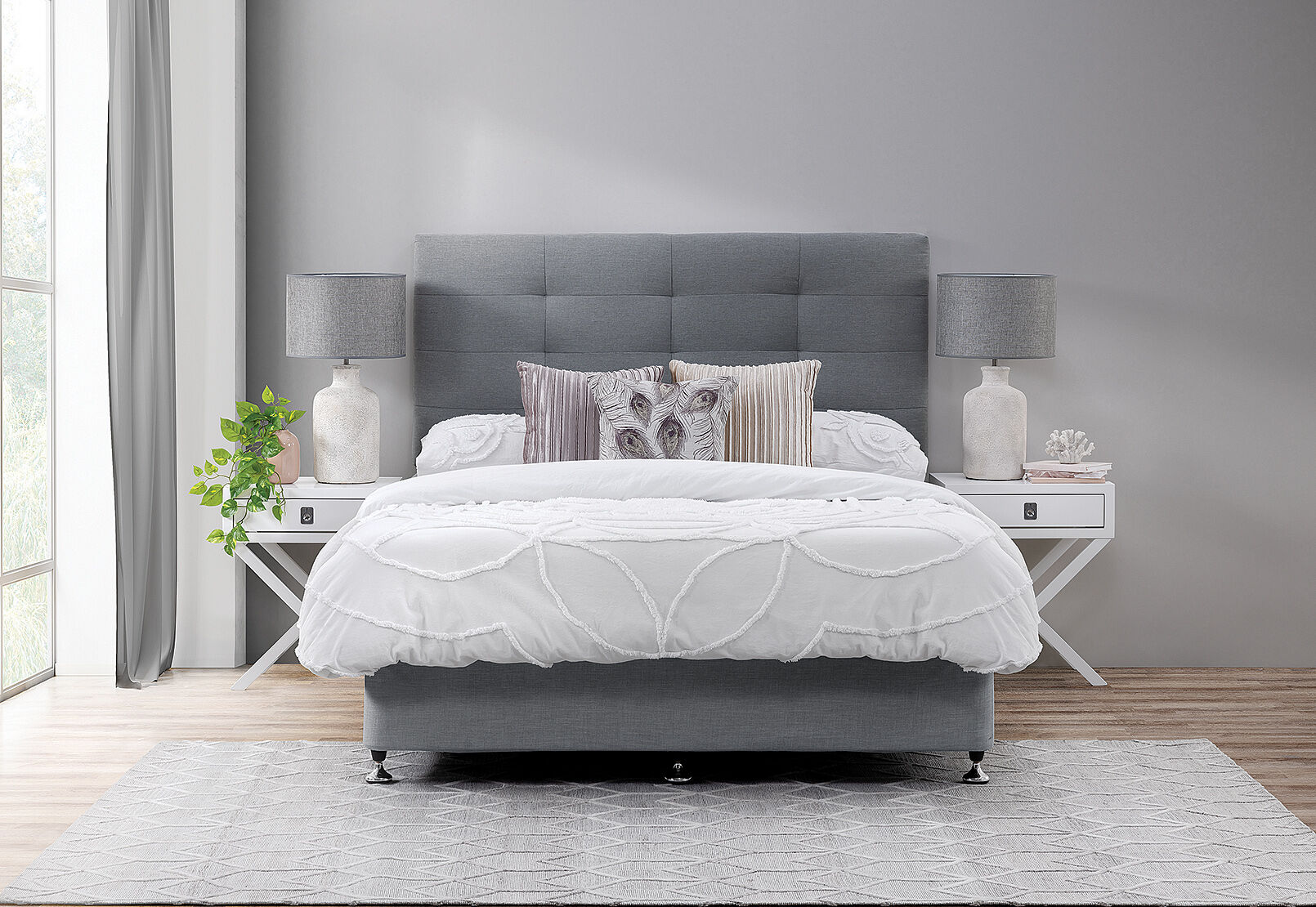 Light Grey Midtown Queen Headboard Amart Furniture