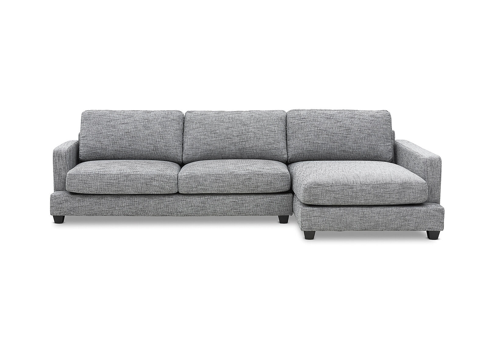 dark grey arianna fabric right hand facing 3 seater chaise amart furniture