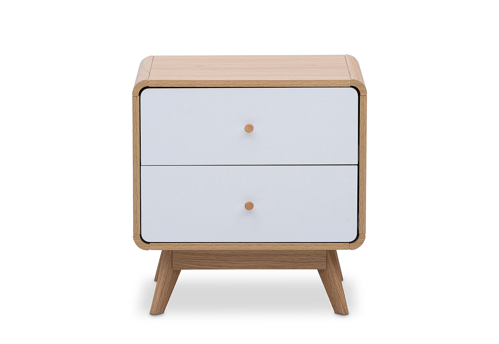 Light Oak White Alyssa Bedside Amart Furniture Oak, glass & timber made. aud