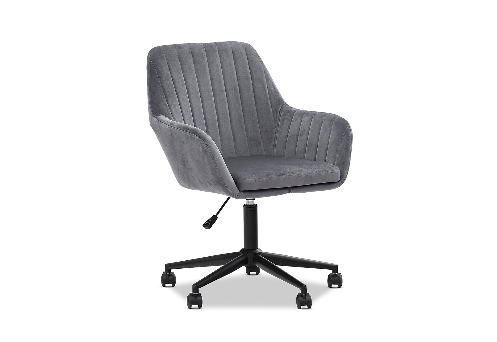 grey velvet pia office tub chair amart furniture