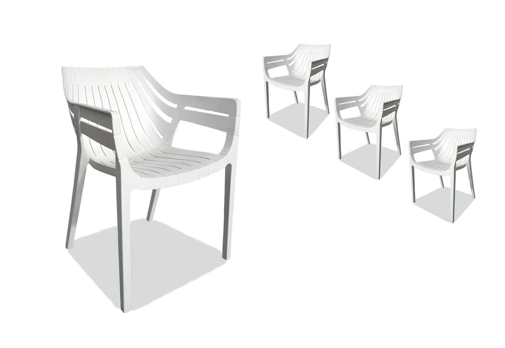 White Laon Set Of 4 Outdoor, White Outdoor Dining Chairs Modern