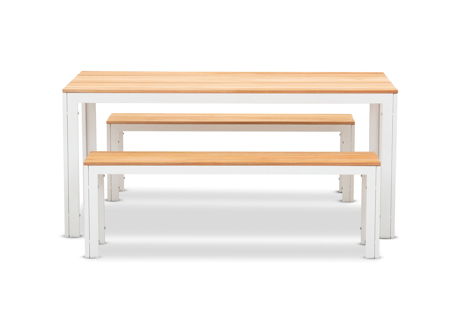 white theia 3 piece bench setting amart furniture