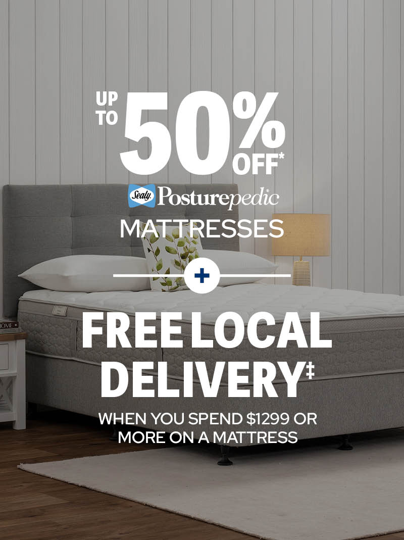 50% off Mattresses + Free Local Delivery All Mattresses Over $1299