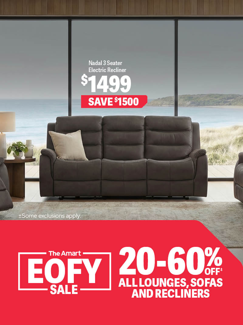 20-60% off Lounges, Sofas & Recliners