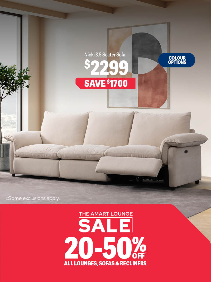 20-50% ALL LOUNGES, SOFAS & RECLINERS