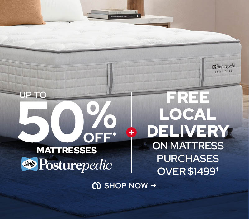 Up to 50% off Mattresses + Free Local Delivery All Mattresses Over $1499