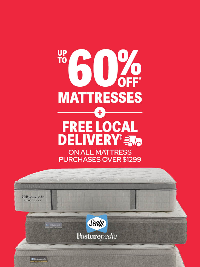 Up to 60% off* Mattresses + Free Delivery Over $1299‡