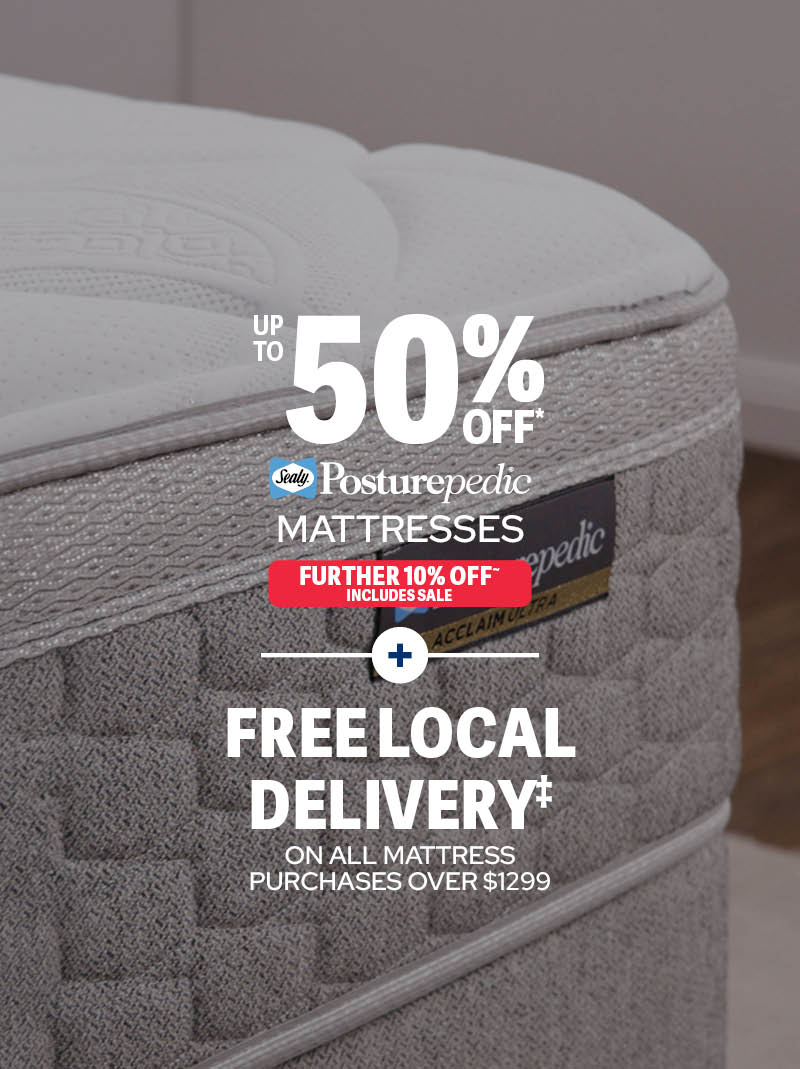 50% off Mattresses + Free Local Delivery All Mattresses Over $1299