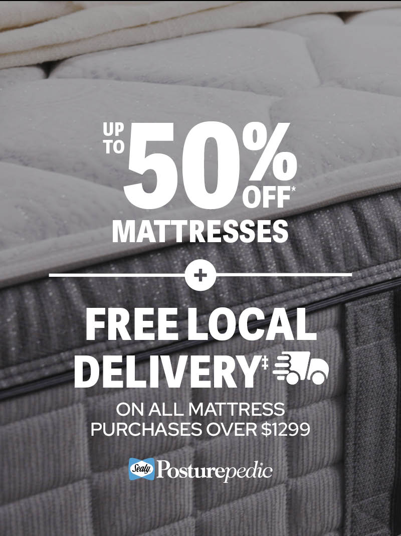 Up to 50% off* Mattresses Plus Free Local Delivery over $1299