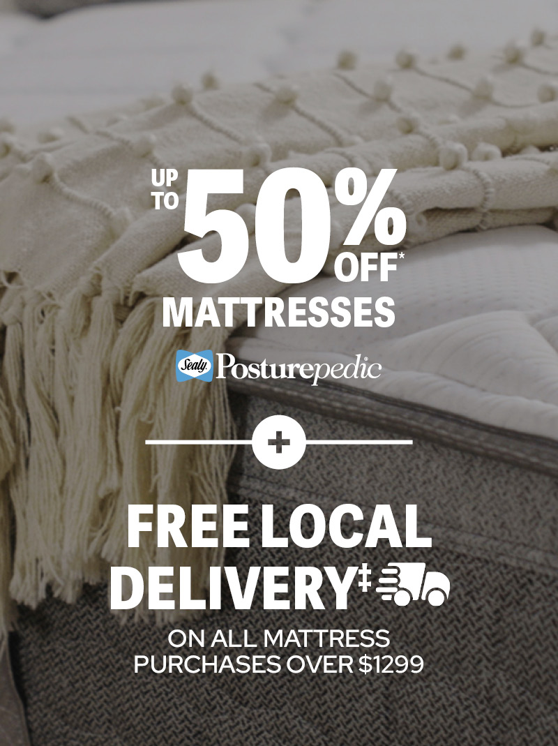 Up to 50% off* Mattresses Plus Free Local Delivery over $1299