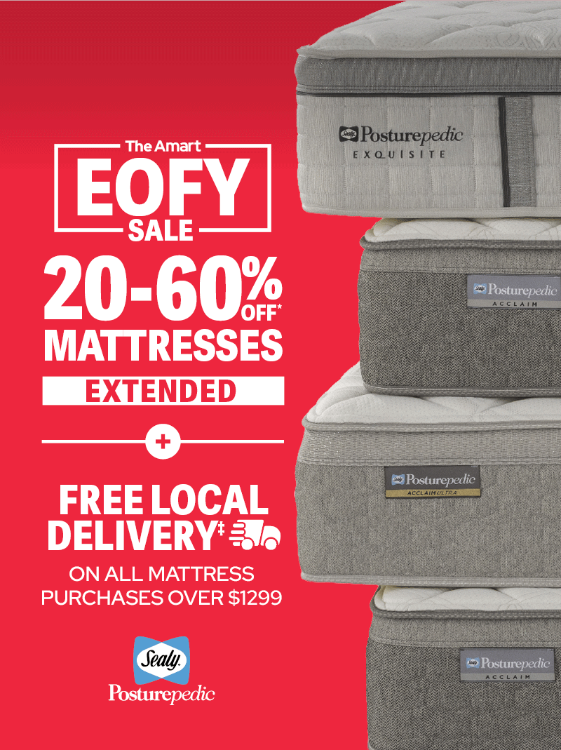 20-60% off* Mattresses + Free Delivery Over $1299‡