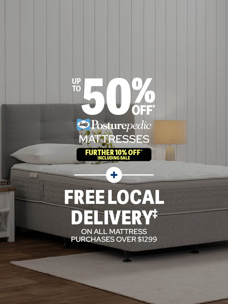 50% off Mattresses + Free Local Delivery All Mattresses Over $1299