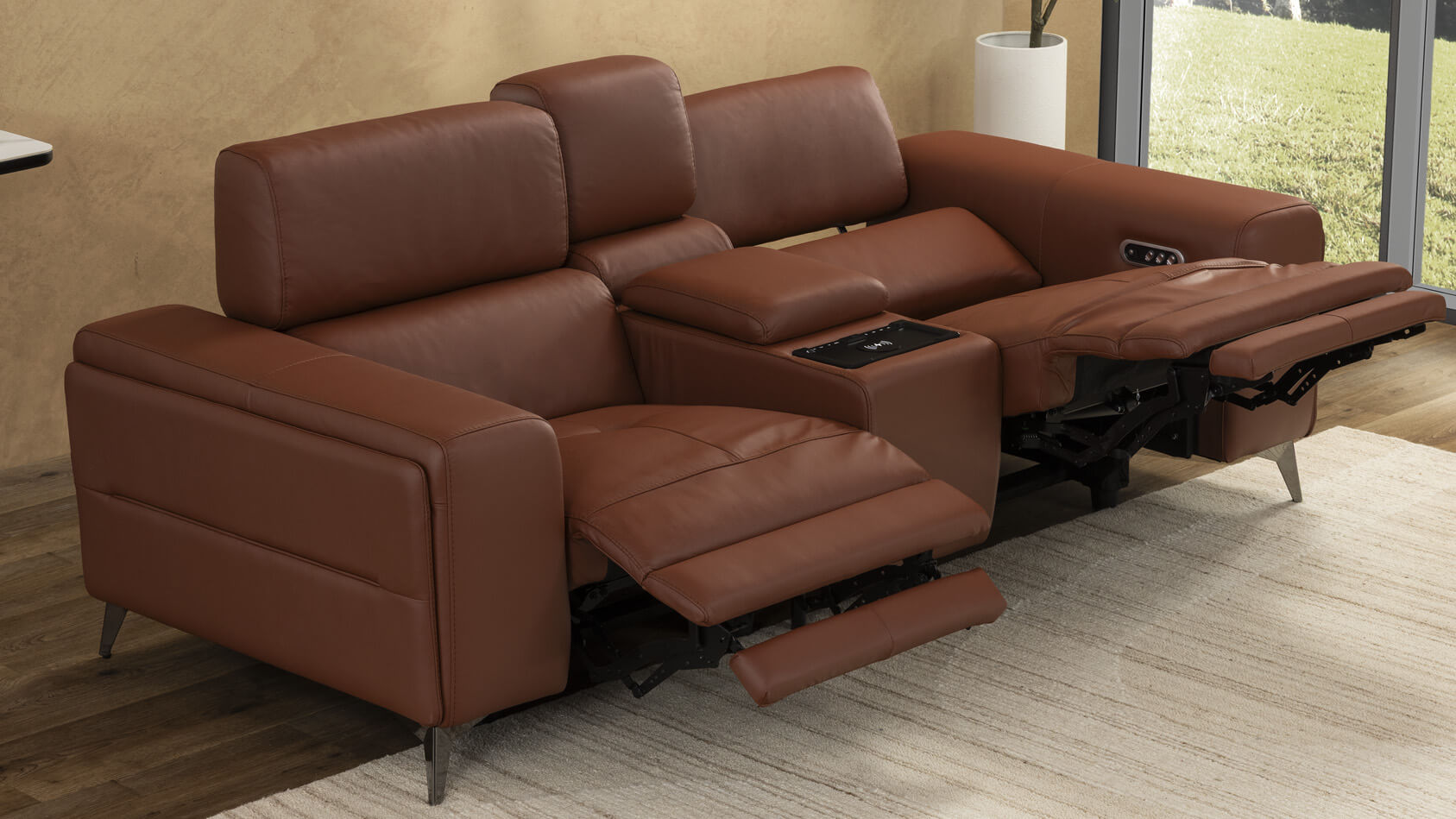 Sinatra media 2-seater sofa with console